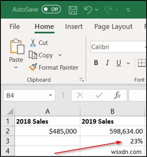 How do you calculate the percentage difference between two numbers in Excel