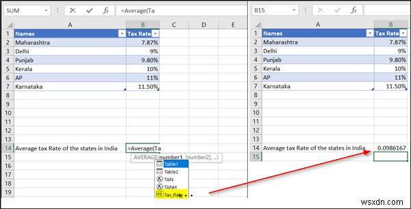 How to define, use and delete names in Excel formulas