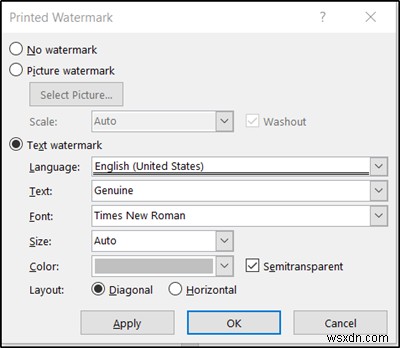 How to insert a watermark in Word document