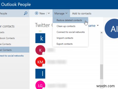 Tips for using Outlook People web app to manage contacts