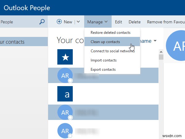 Tips for using Outlook People web app to manage contacts
