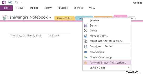 How to password protect OneNote notebook