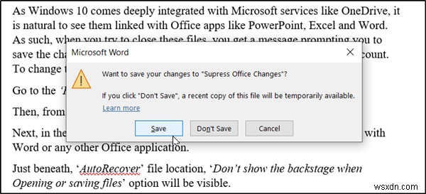 Restore old ‘Save as’ dialog for Office 365 apps on Windows 10