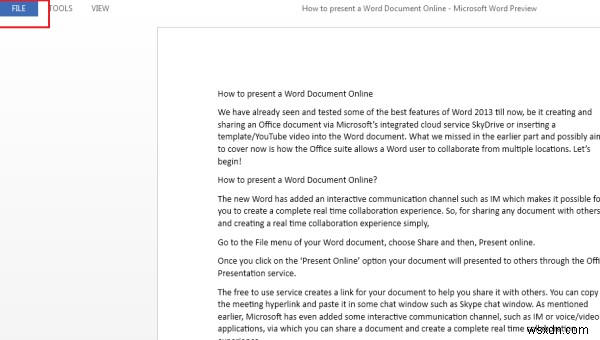 How to present a Word Document Online