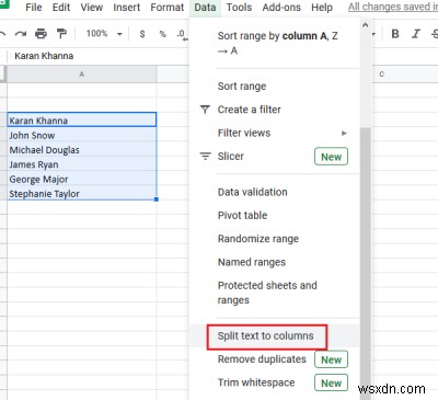 How to separate First and Last name in Excel