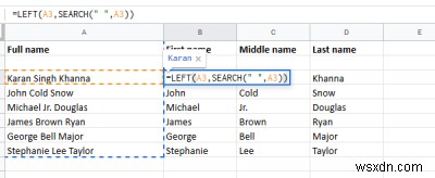 How to separate First and Last name in Excel