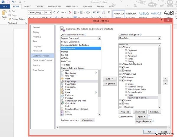 How to customize Microsoft Office Ribbon