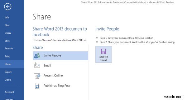 How to share Word files on Facebook easily