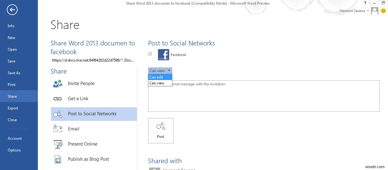 How to share Word files on Facebook easily