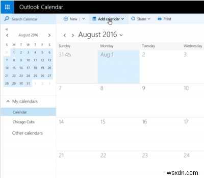 Outlook Interesting Calendar feature lets you track important Events Schedule