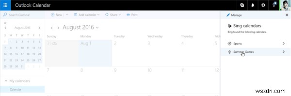 Outlook Interesting Calendar feature lets you track important Events Schedule