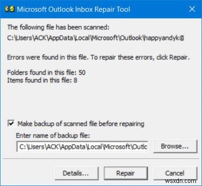 Repair corrupt Outlook PST & OST personal data files with Inbox Repair Tool, etc.