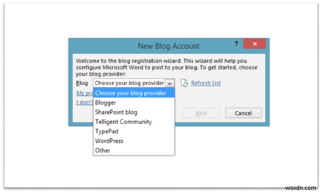 How to Publish a Blog post using Microsoft Word