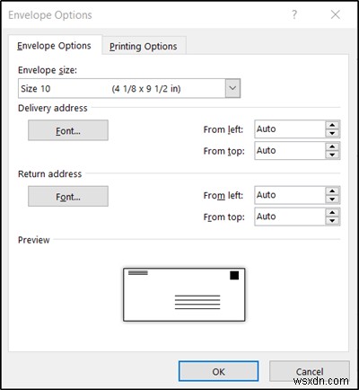 How to create an Envelope in Microsoft Word and get it printed