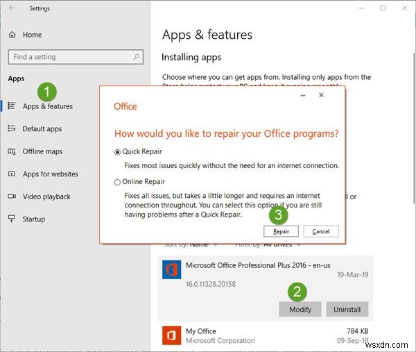 Something went wrong, We couldn’t start your program – Office error