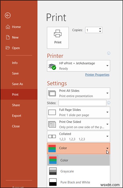 How to print PowerPoint slides with Speaker notes