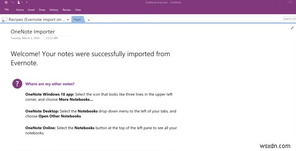 Migrate Notes from EverNote to OneNote using OneNote Importer Tool
