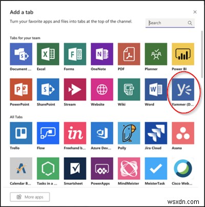 How to add Yammer page to Microsoft Teams in Office 365