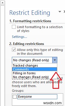 How to set Editing Restrictions in Microsoft Word