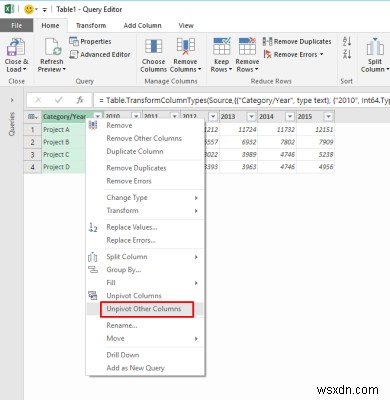 How to Unpivot Static Tables in Microsoft Excel