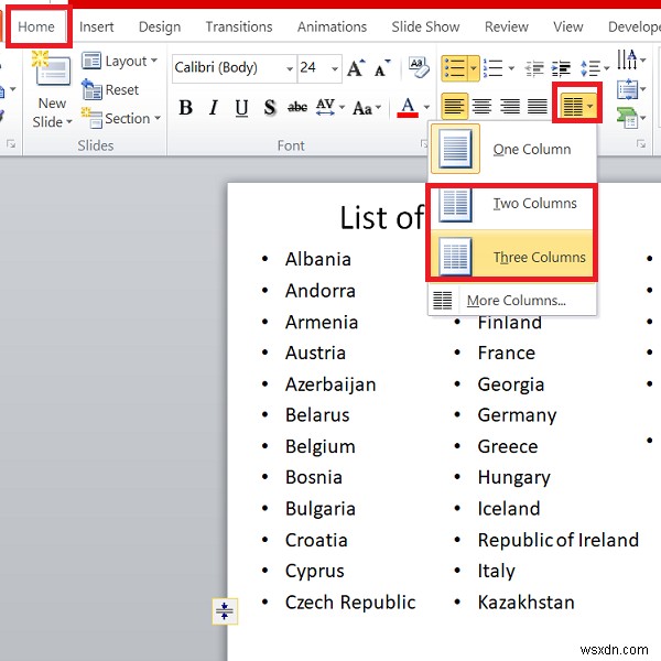 How to show Long Lists in a Single Slide in PowerPoint