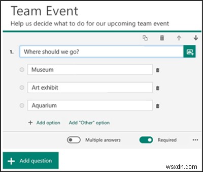 How to create a Form in Microsoft Forms and adjust its Settings