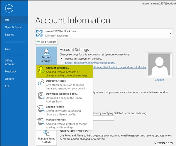 How to change how much email to keep offline in Outlook