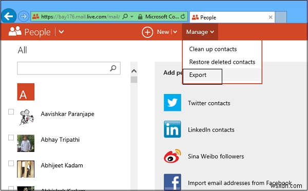 How to migrate Contacts from Windows People App to Outlook