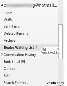 How to remove Boxbe Waiting List from Outlook