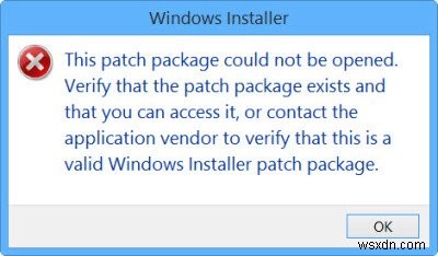This update packet could not be opened – Microsoft Office programs