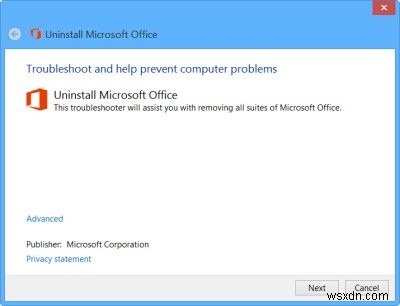 Remove or Uninstall Microsoft Office or Office 365 using Microsoft Office Uninstaller Tool
