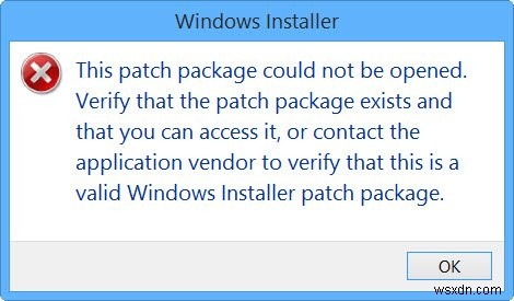 This update packet could not be opened – Microsoft Office programs