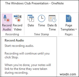 How to record Audio or Video with OneNote