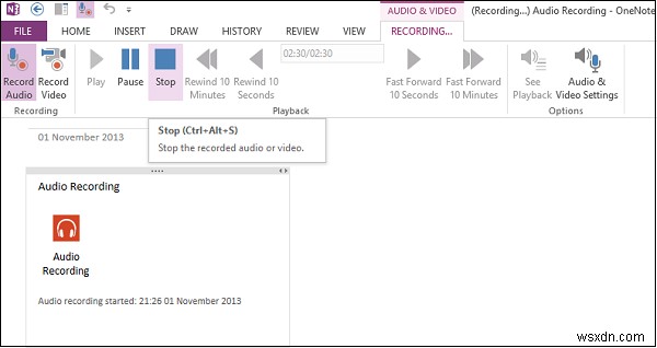 How to record Audio or Video with OneNote
