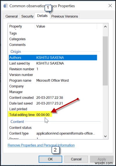 How to keep track of the Total Editing Time spent on a Microsoft Word document