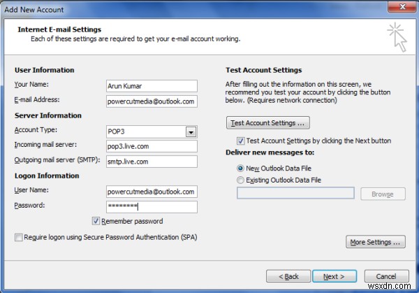 Email Settings for Outlook.com you can use with Outlook Desktop app