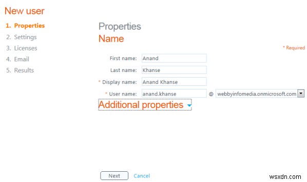 How to add a new user using Admin account in Office 365