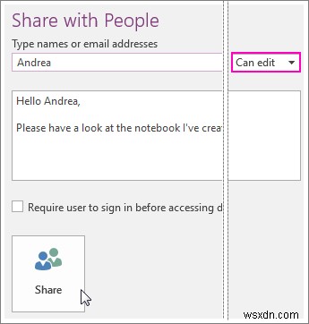 How to change Permissions for a Notebook on OneDrive