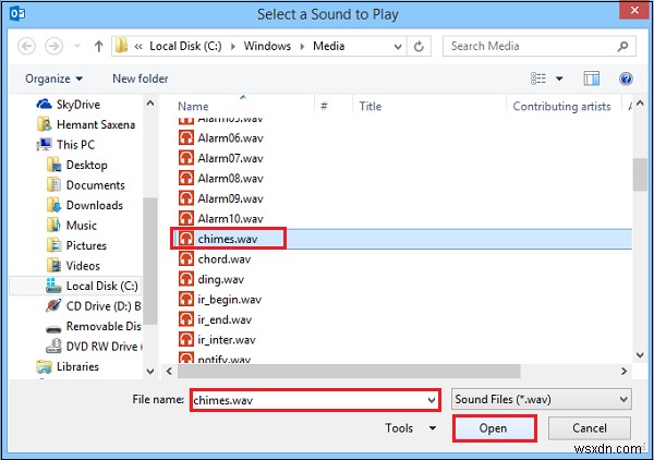 How to assign Sound Alerts for New Incoming Email Messages in Outlook