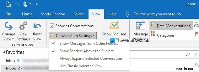 How to use the Conversation View feature In Microsoft Outlook