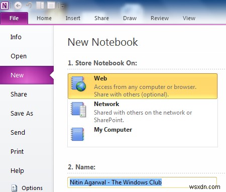 How to create a new Notebook and add Pages in OneNote