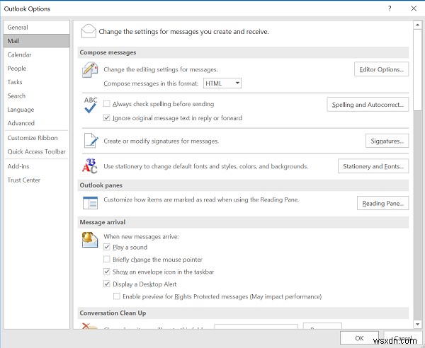 How to change default font size, type & color in Outlook