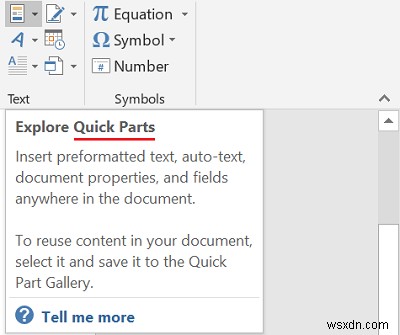 How to use Quick Parts to paste text from Microsoft Word to Outlook