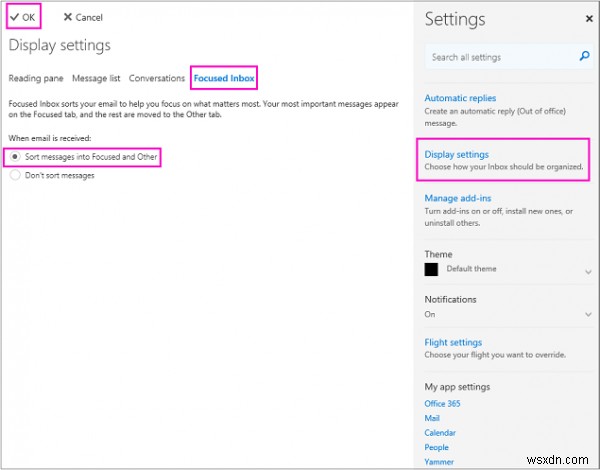 How to Turn On/Off Focused Inbox feature in Outlook