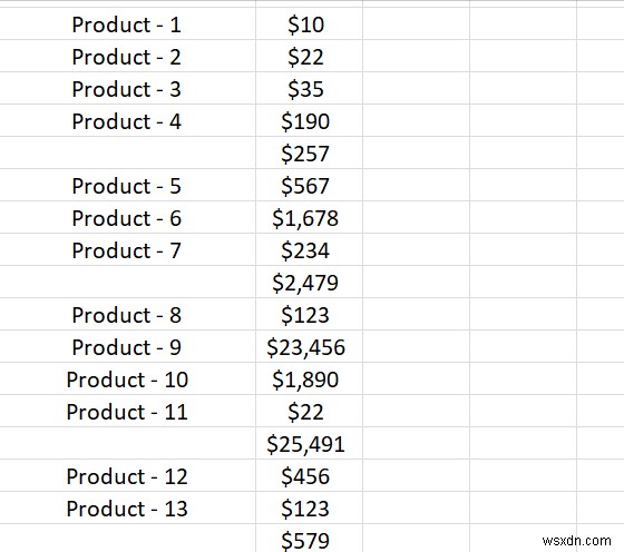 How to calculate Sporadic Totals in Microsoft Excel
