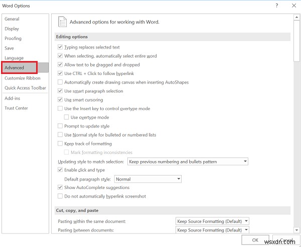 How to disable or remove Field Shading in Microsoft Word