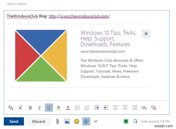 How to disable Link Preview in Outlook Web