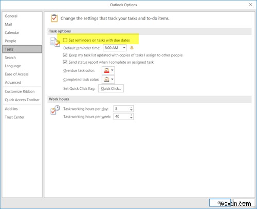 Turn off Outlook Calendar reminders and popup notifications
