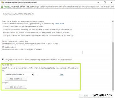 How to set up ATP Safe Attachments policies in Office 365
