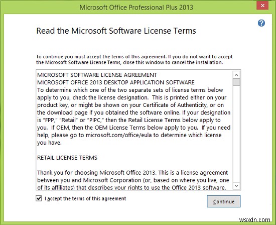 Office EULA opens every time I open any Office program
